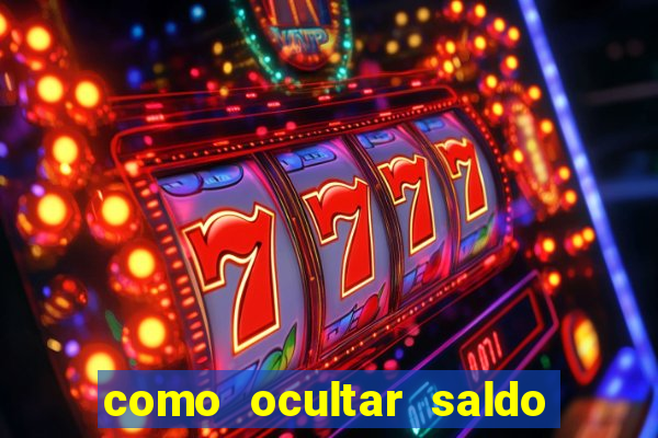 como ocultar saldo na betfair